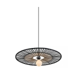 19105 PENDANT LIGHT BAMBOO METAL 1XE27 BLACK Zambelis Lights
